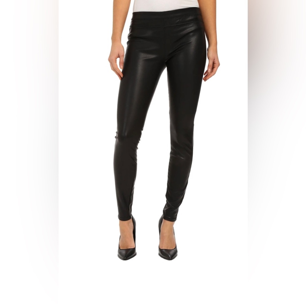 Blank NYC denim black vegan skinny leather leggings size 29